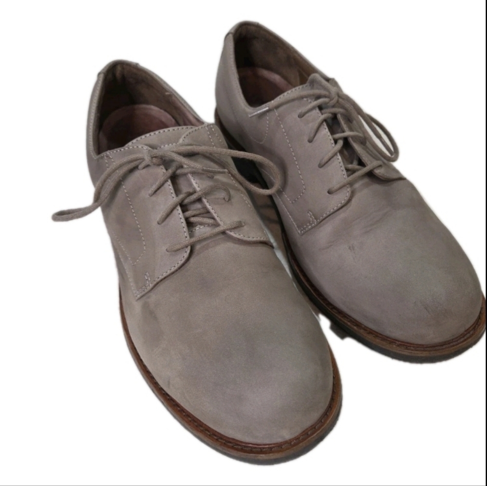 Dansko Men's 46 (12.5-13) Josh Oxford Nubuck Suede Lace Up Shoes Taupe